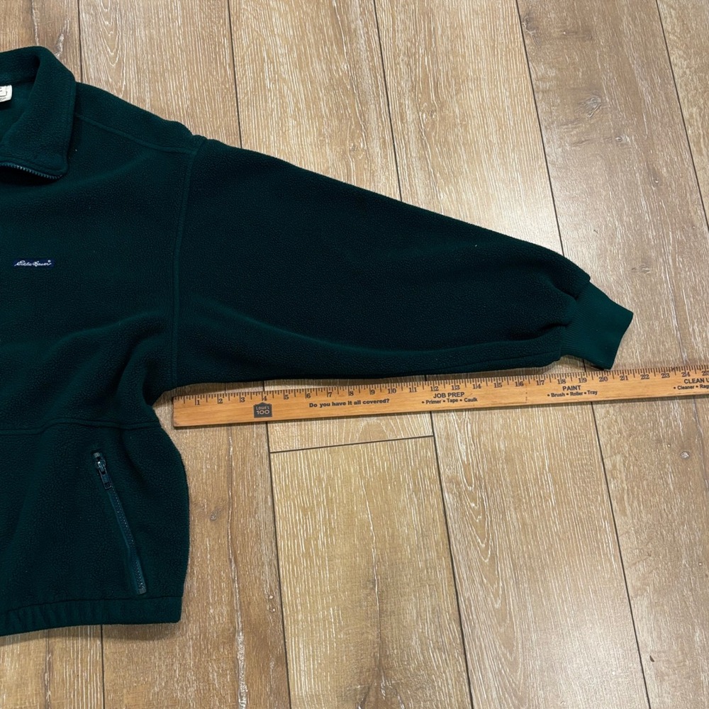 Eddie Bauer Mens Vintage Polartec Fleece Jacket Forest Green Full Zip Large - Picture 9 of 9